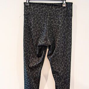 Halston  Studio Black and Grey Leopard print Leggings Medium